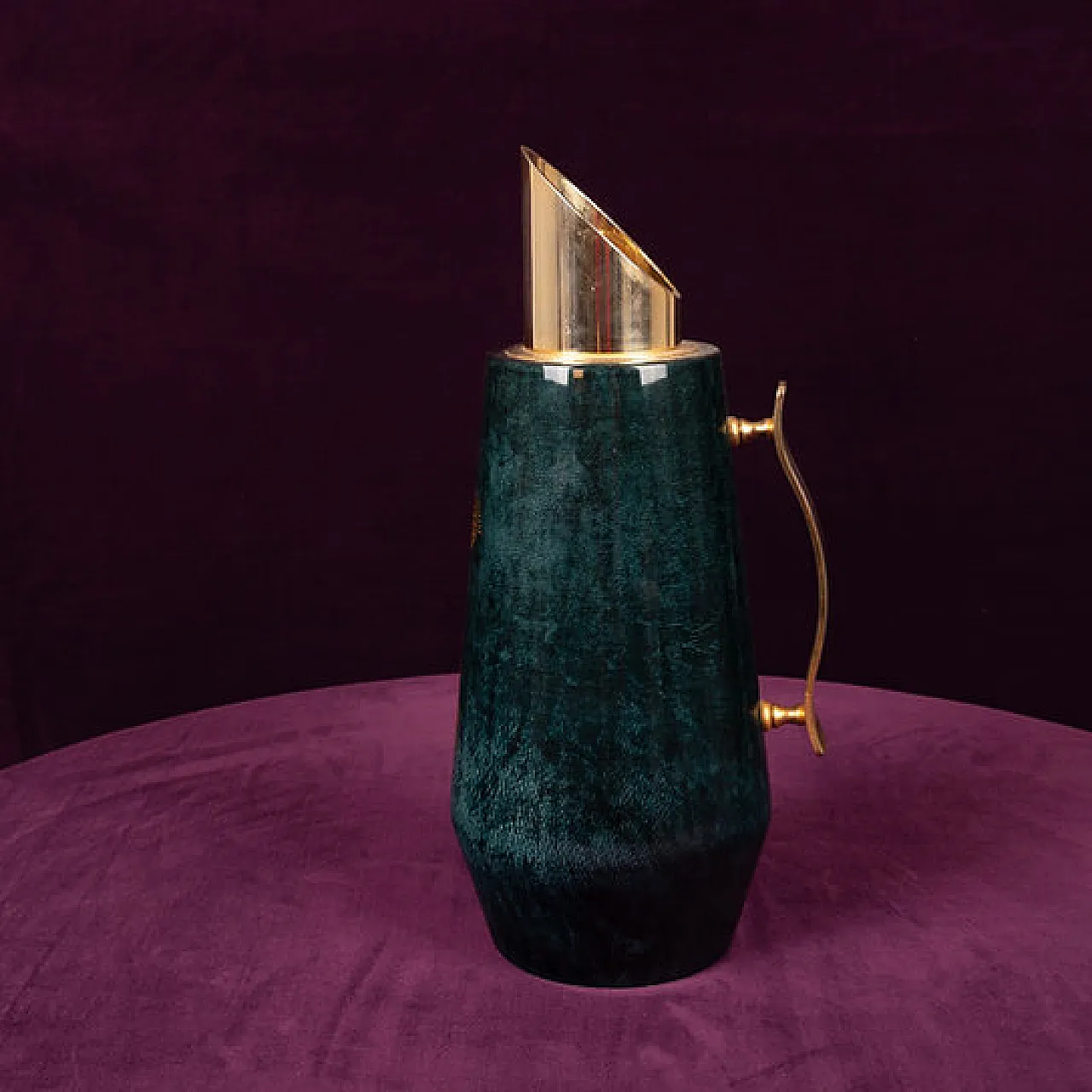 Aldo Tura Mod. 1278D thermos in pergamena e pelle di capra, anni '50 5
