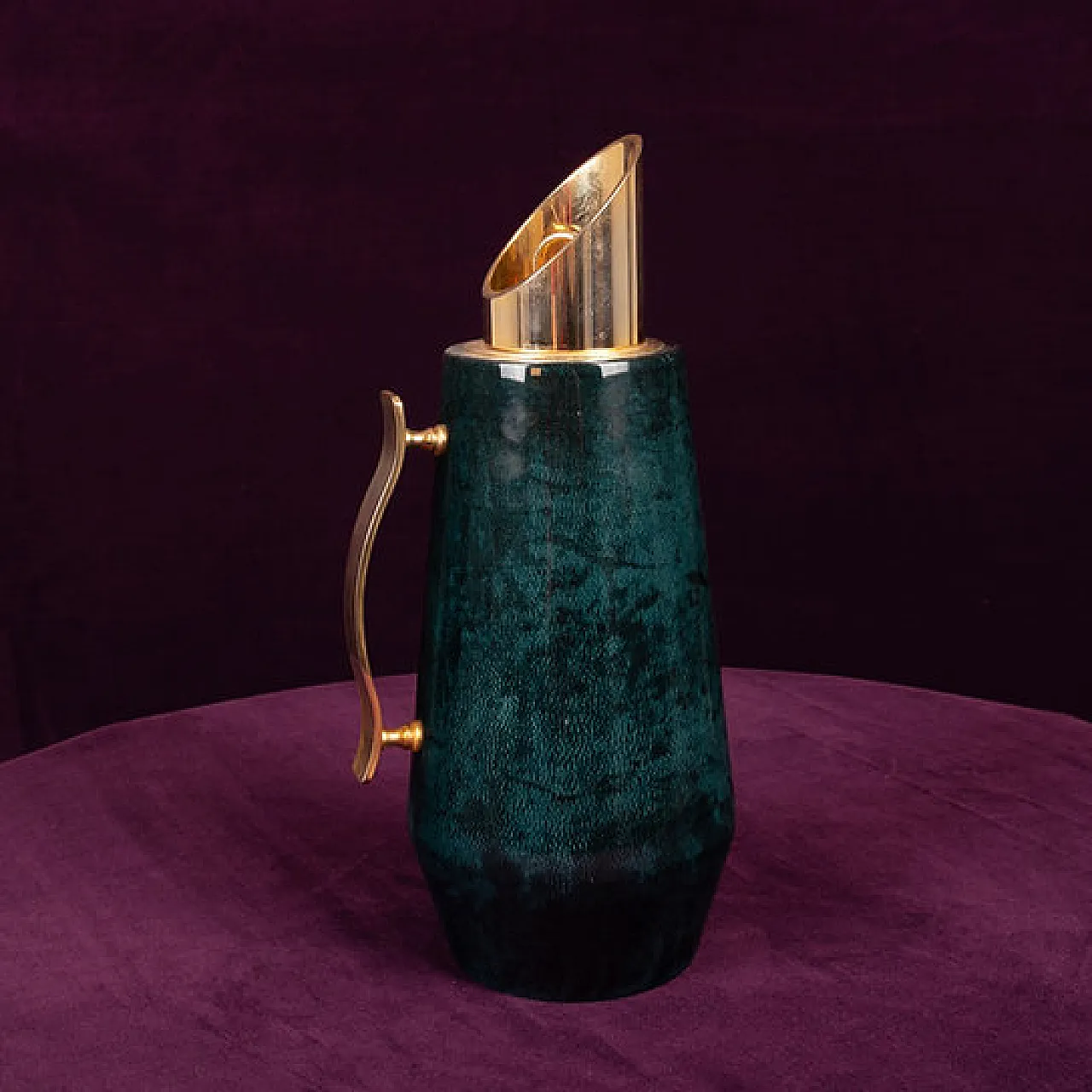 Aldo Tura Mod. 1278D thermos in pergamena e pelle di capra, anni '50 8
