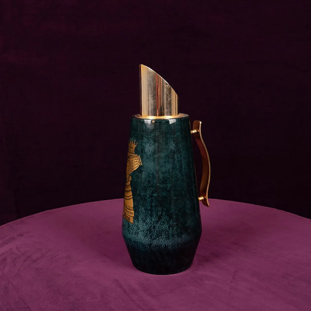 Aldo Tura Mod. 1278D thermos in pergamena e pelle di capra, anni '50 9
