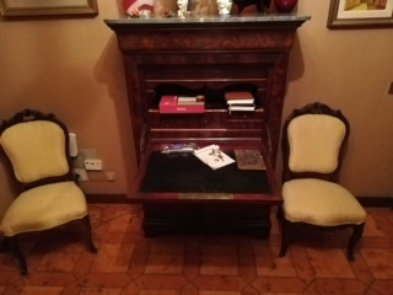 Scrivania secretaire con ribalta, primo '900 1