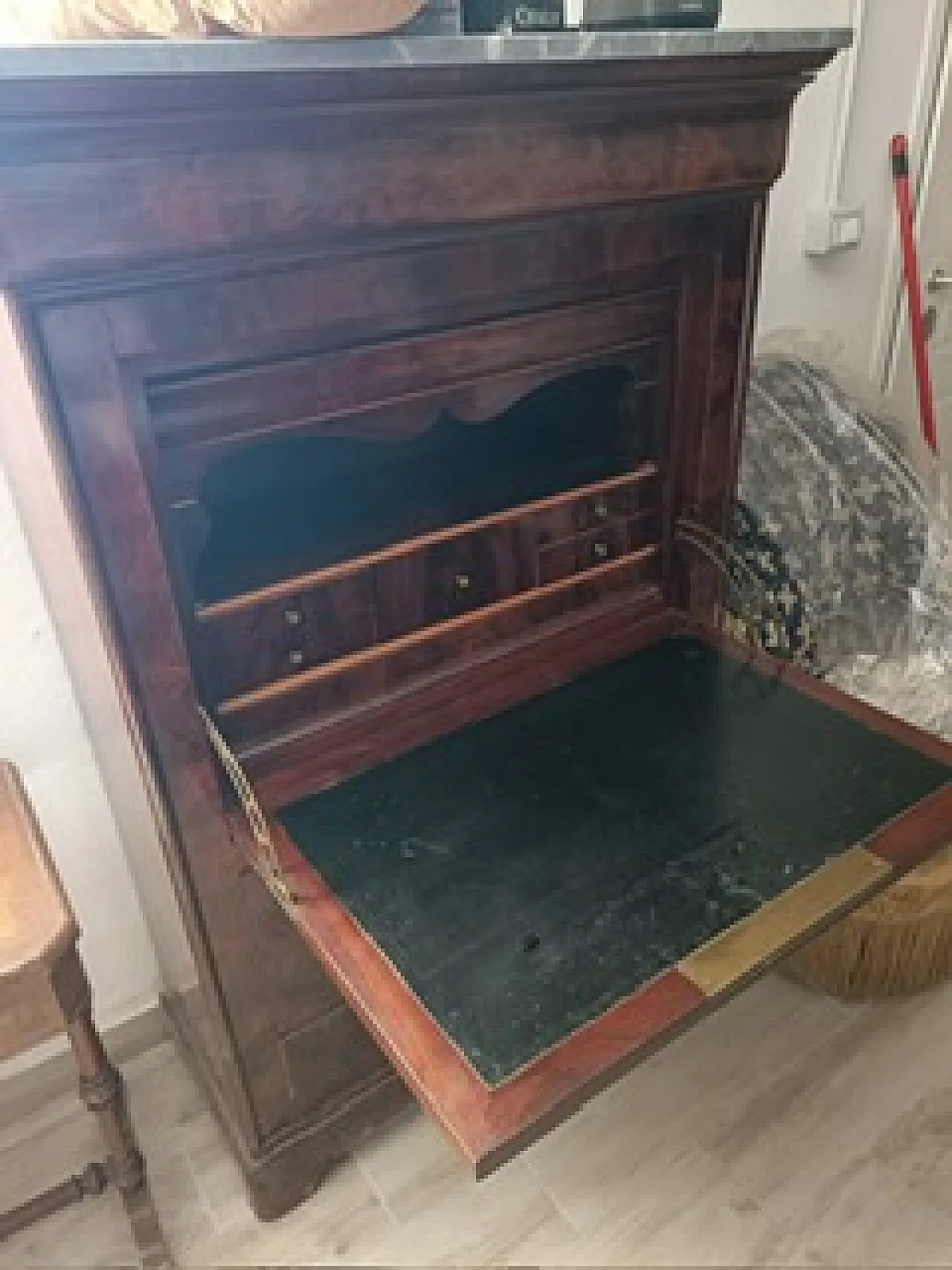 Scrivania secretaire con ribalta, primo '900 2