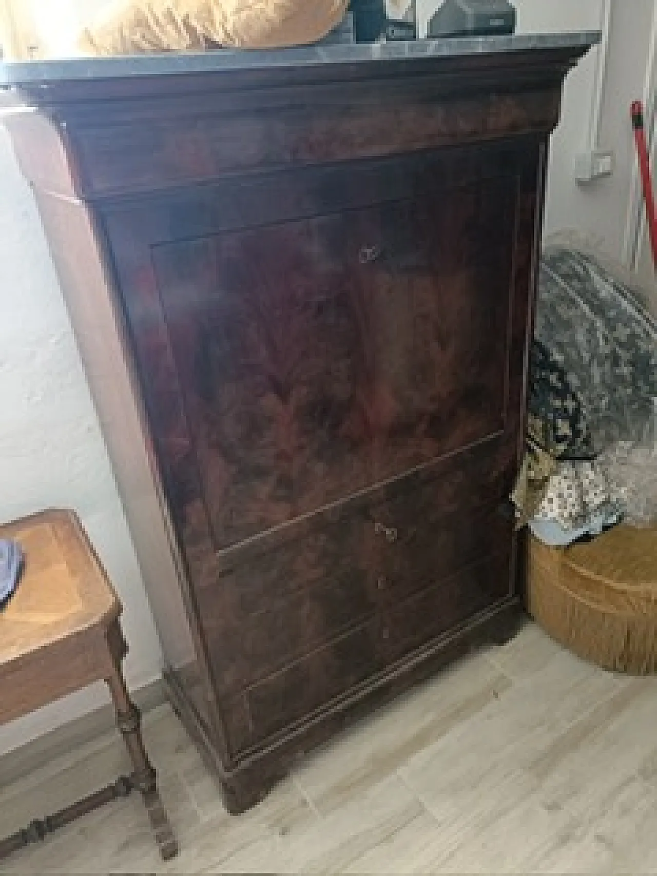 Scrivania secretaire con ribalta, primo '900 3