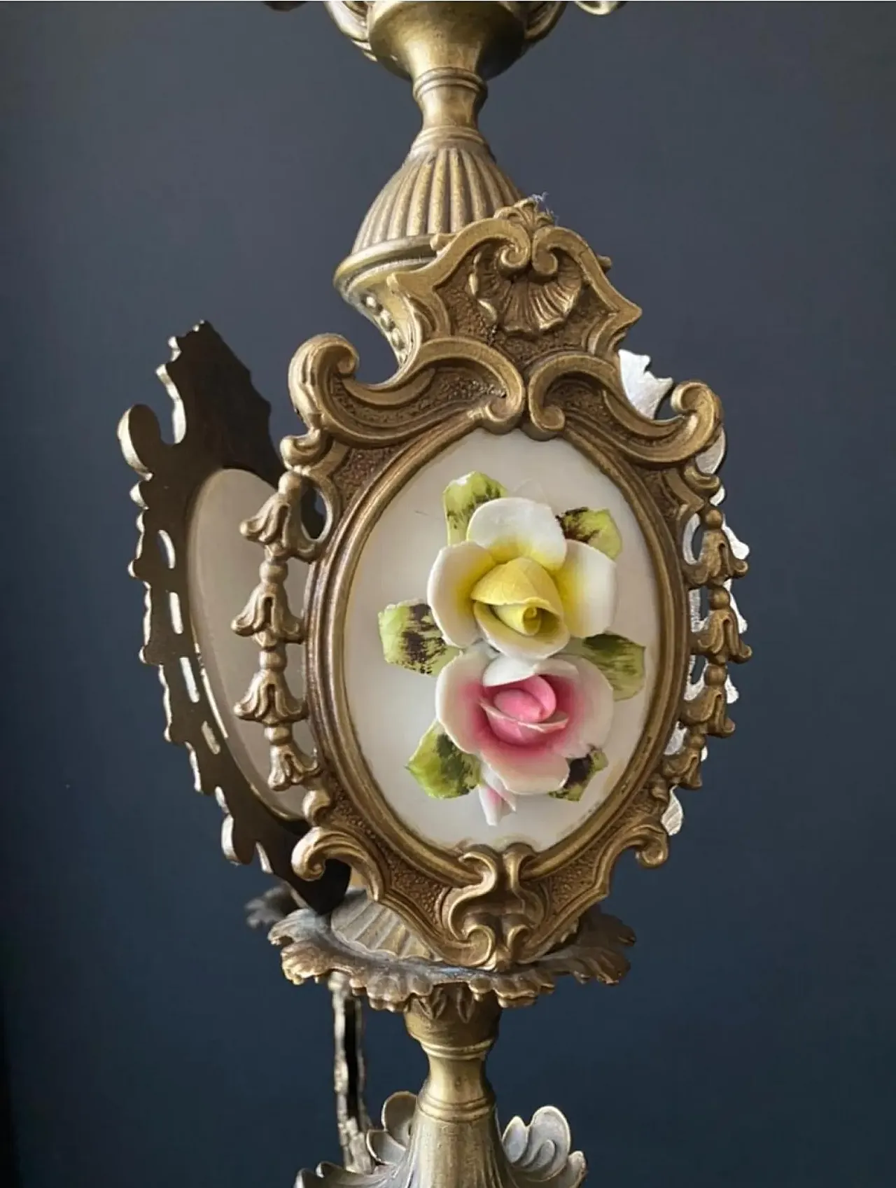 Chandelier with ceramic decorations, 1960s 12