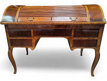 Tuscan desk in olive wood, Louis XV style, Italy.