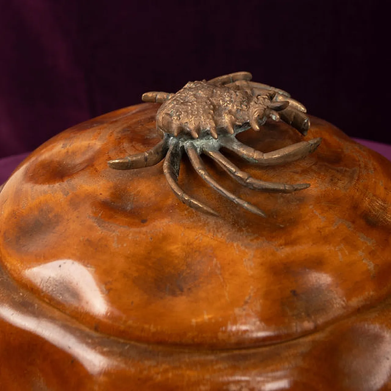 Aldo Tura, scatola con coperchio in legno di pero e bronzo, anni '40 2