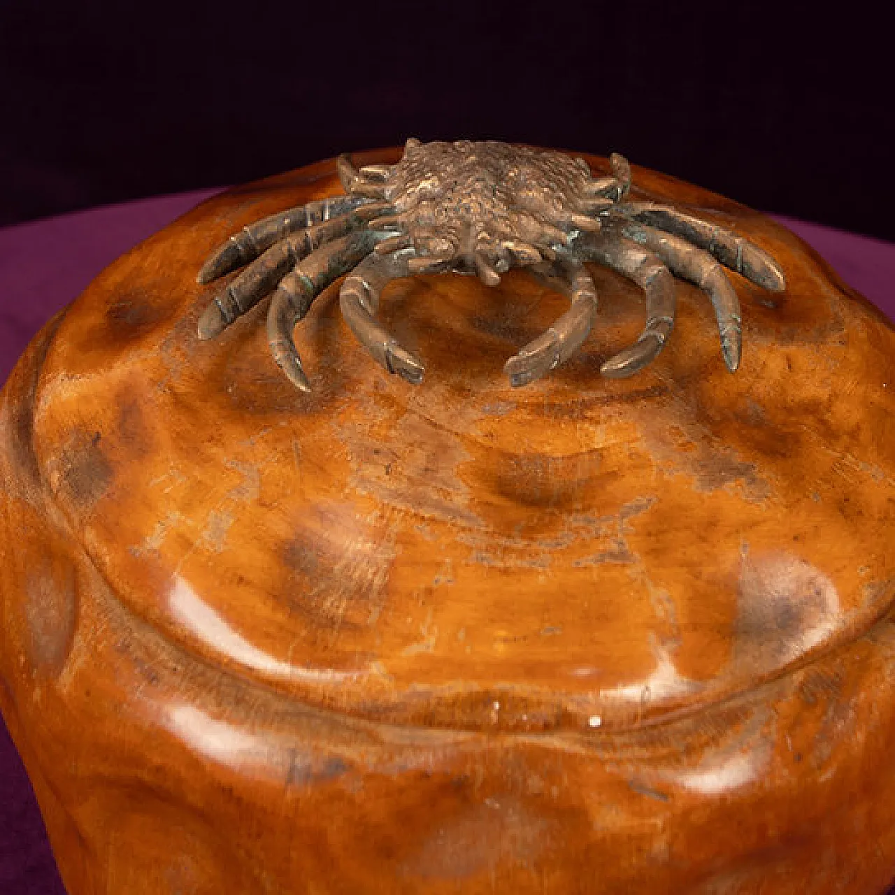 Aldo Tura, scatola con coperchio in legno di pero e bronzo, anni '40 5