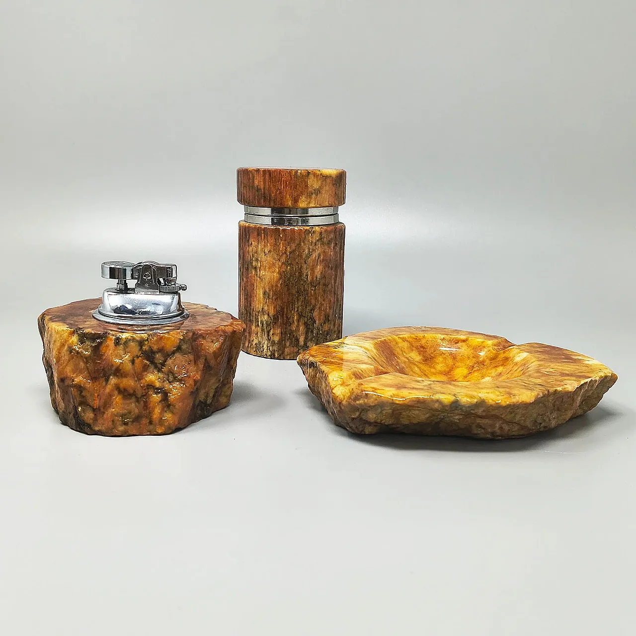 Mid-Century Modern alabaster smoking set by Romano Bianchi, 1960s 1