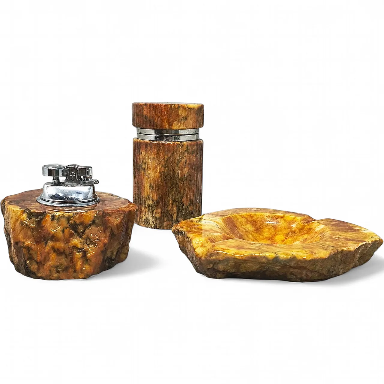 Mid-Century Modern alabaster smoking set by Romano Bianchi, 1960s 10
