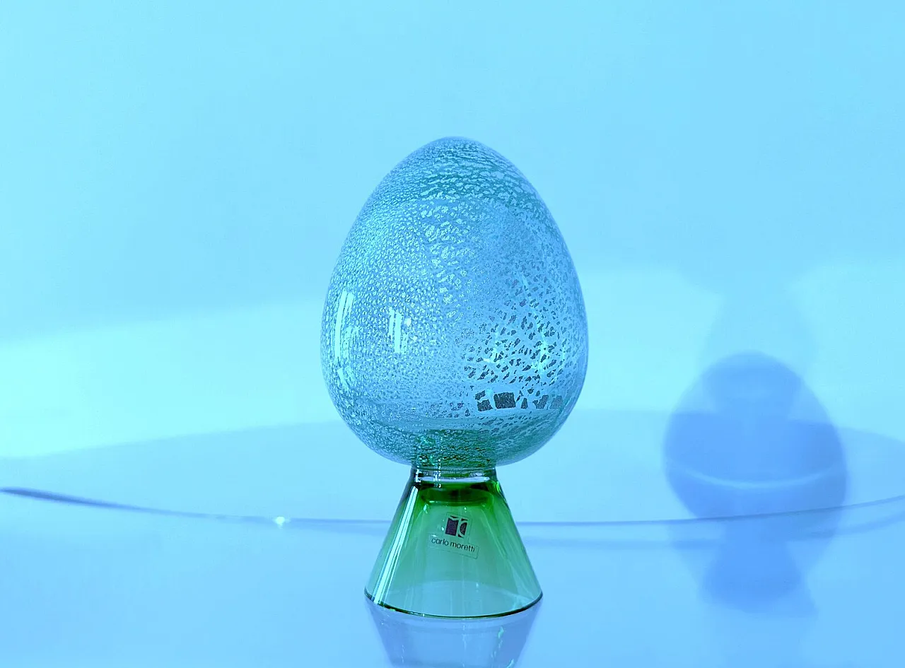 Glass sculpture with silver leaf by Carlo Moretti, 1990s 1