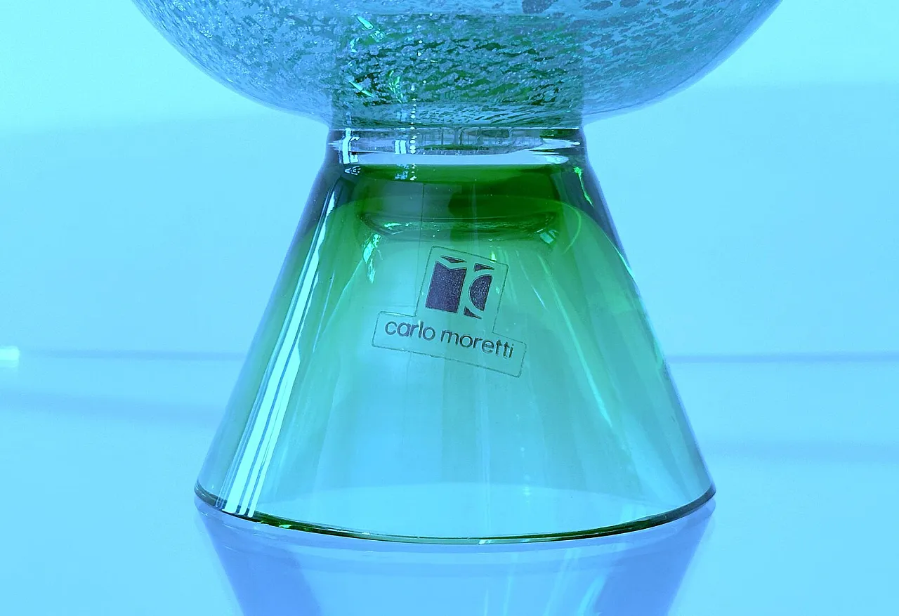 Glass sculpture with silver leaf by Carlo Moretti, 1990s 2
