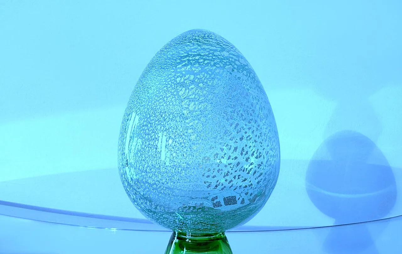 Glass sculpture with silver leaf by Carlo Moretti, 1990s 3