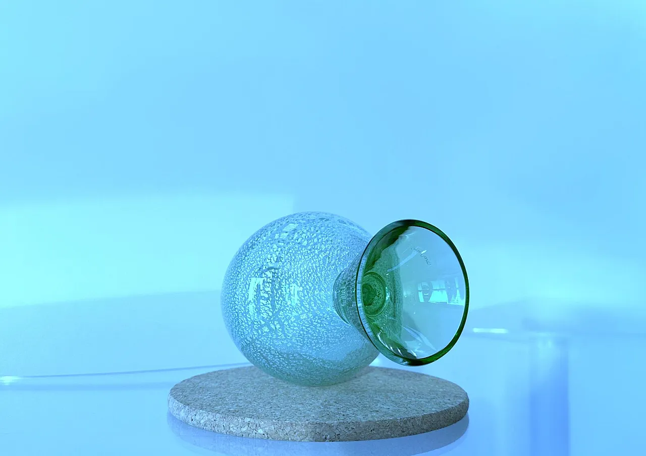 Glass sculpture with silver leaf by Carlo Moretti, 1990s 7
