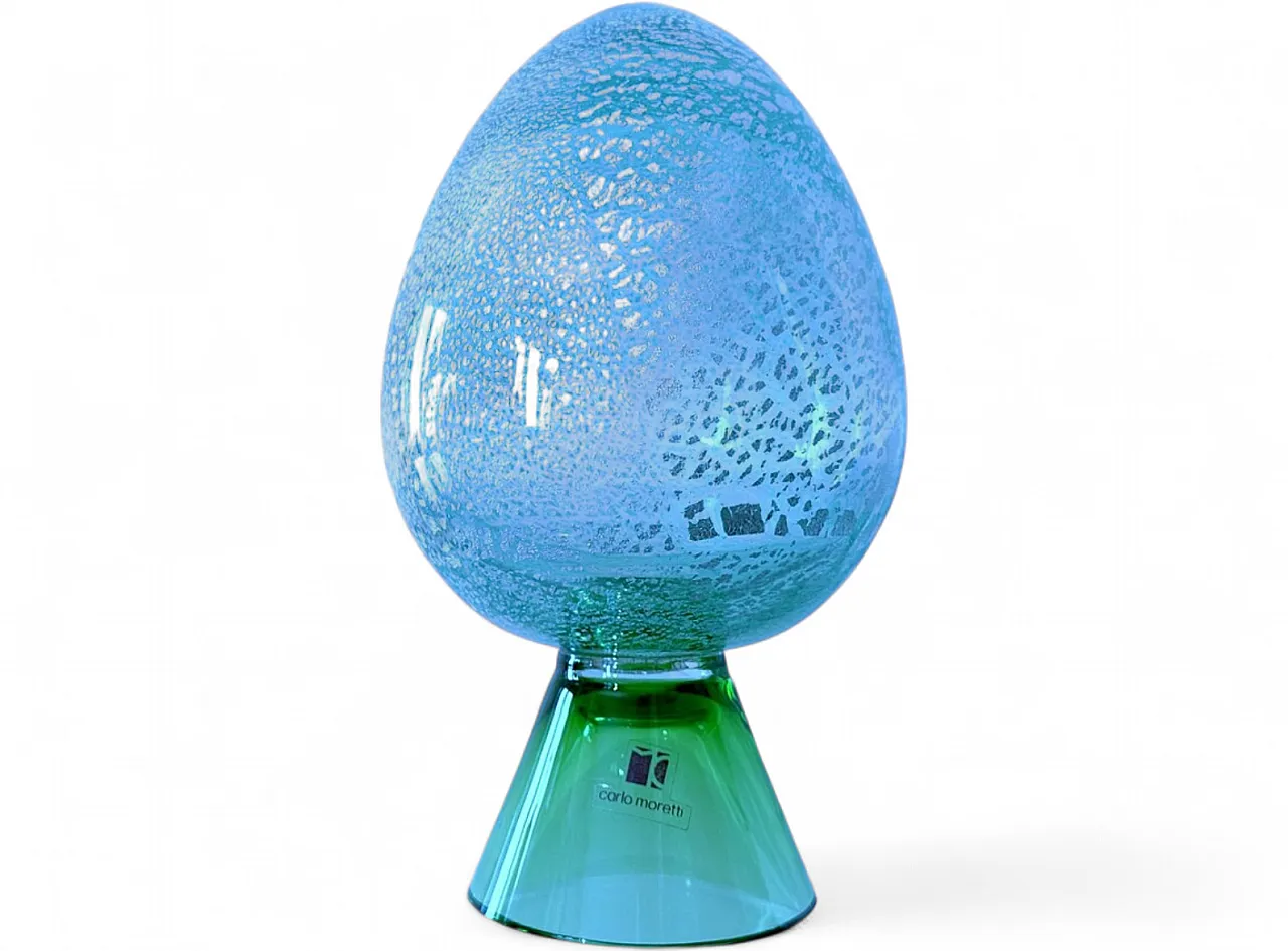 Glass sculpture with silver leaf by Carlo Moretti, 1990s 9