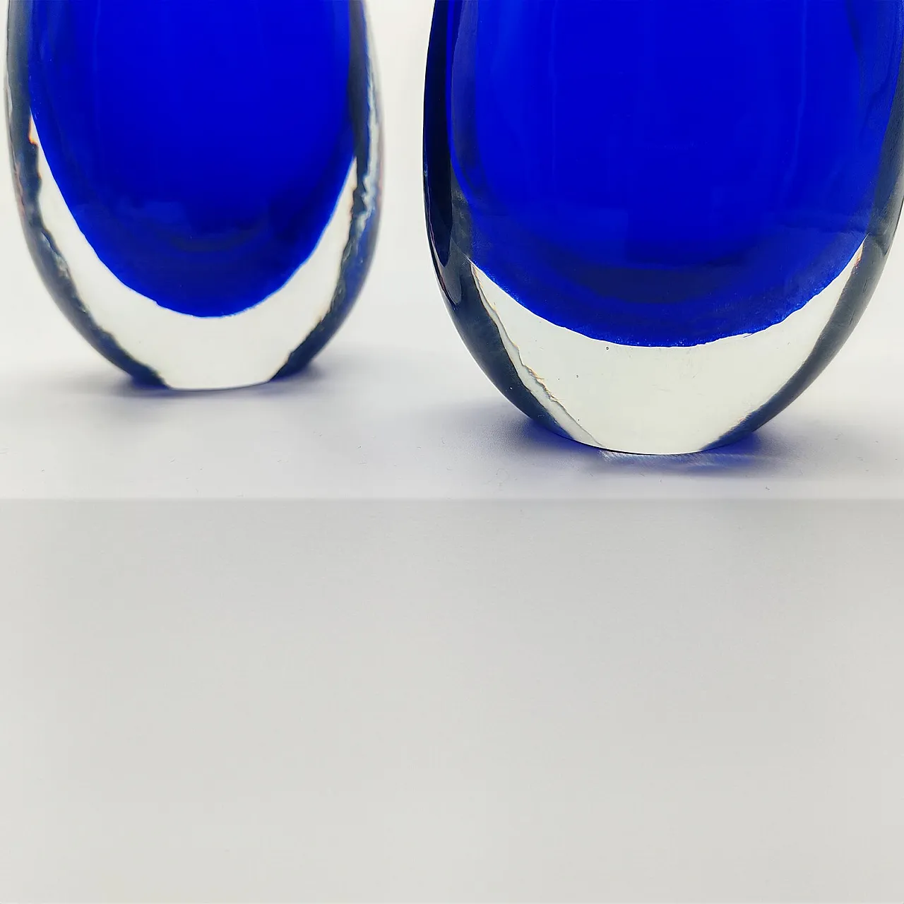 Pair of vases in Murano glass by Flavio Poli for Seguso, 1960s 3
