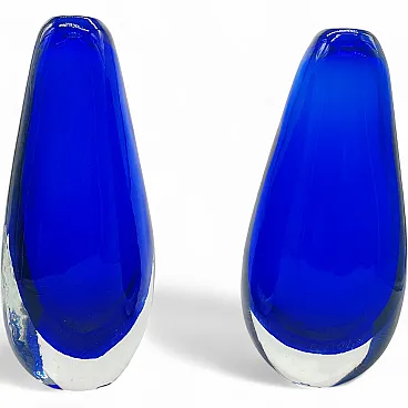 Pair of vases in Murano glass by Flavio Poli for Seguso, 1960s