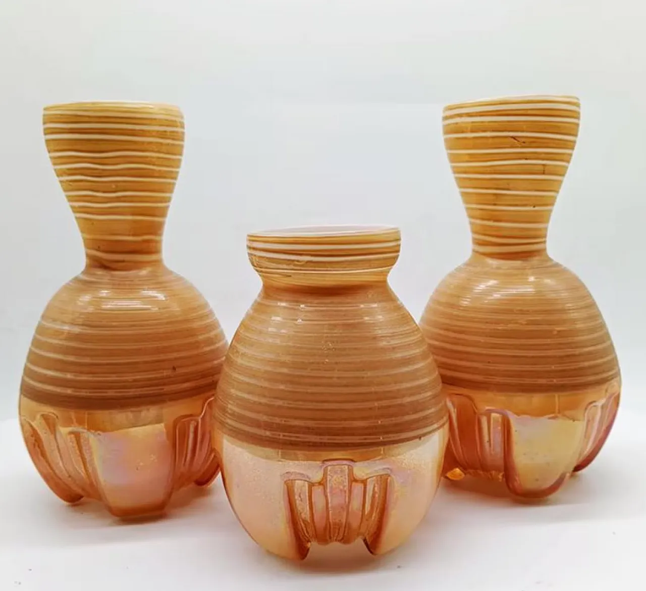 3 Space Age little jacketed vase in Murano glass, 1970s 1