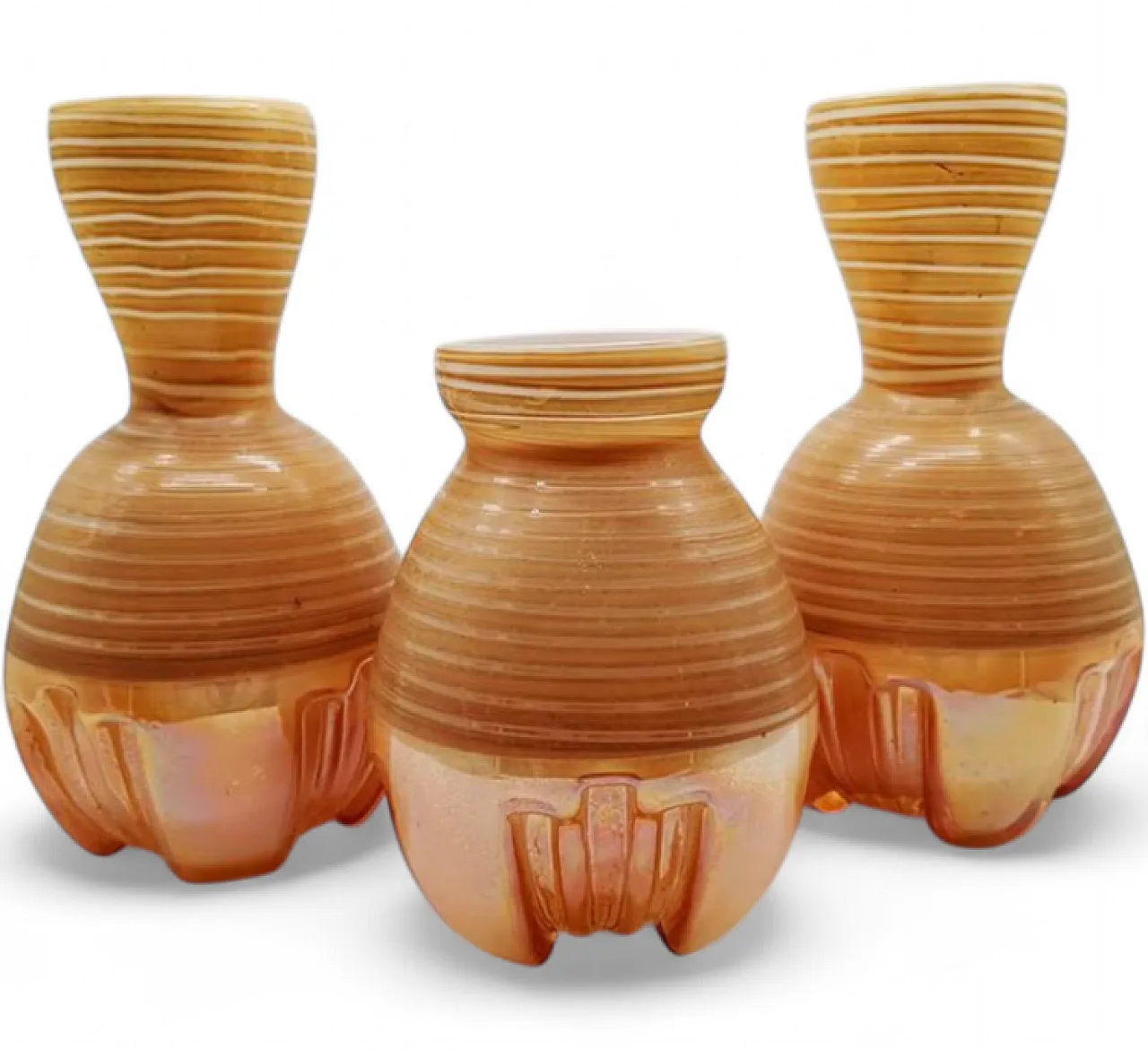 3 Space Age little jacketed vase in Murano glass, 1970s 8