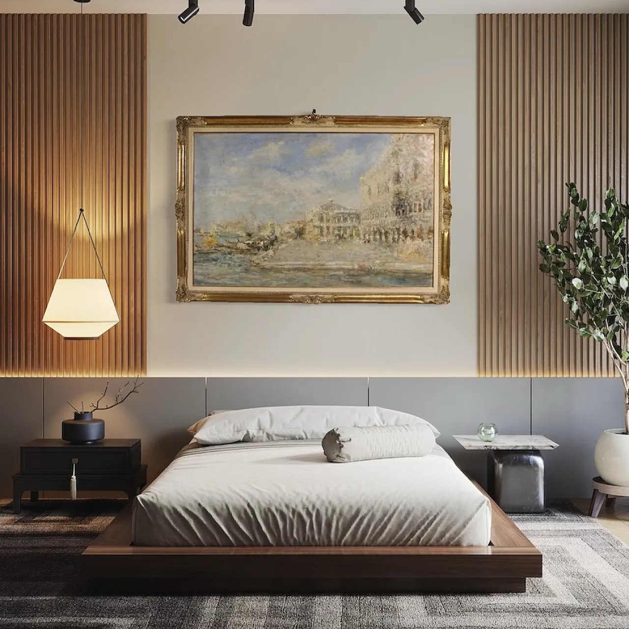 Quadro firmato Luigi Mantovani, veduta di Venezia, anni '30 4