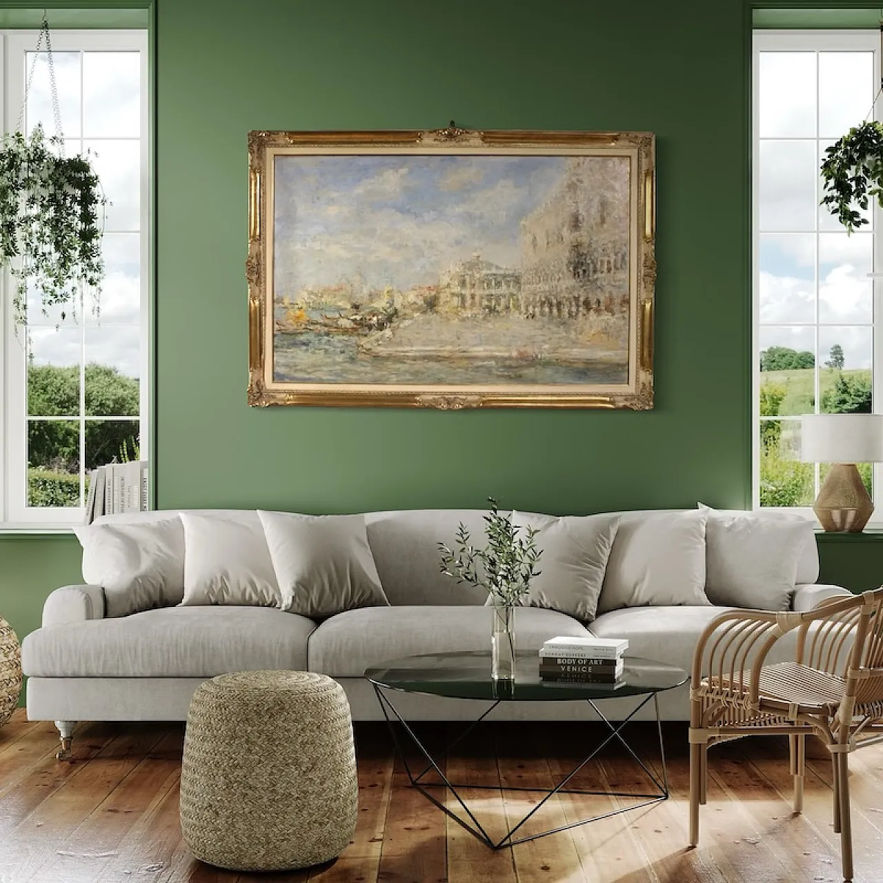 Quadro firmato Luigi Mantovani, veduta di Venezia, anni '30 6