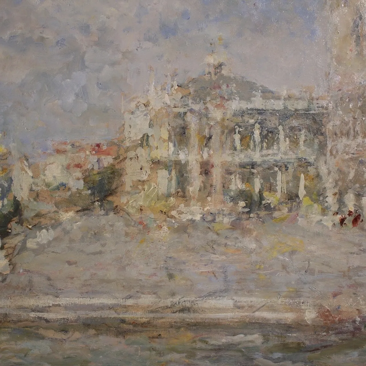 Quadro firmato Luigi Mantovani, veduta di Venezia, anni '30 9