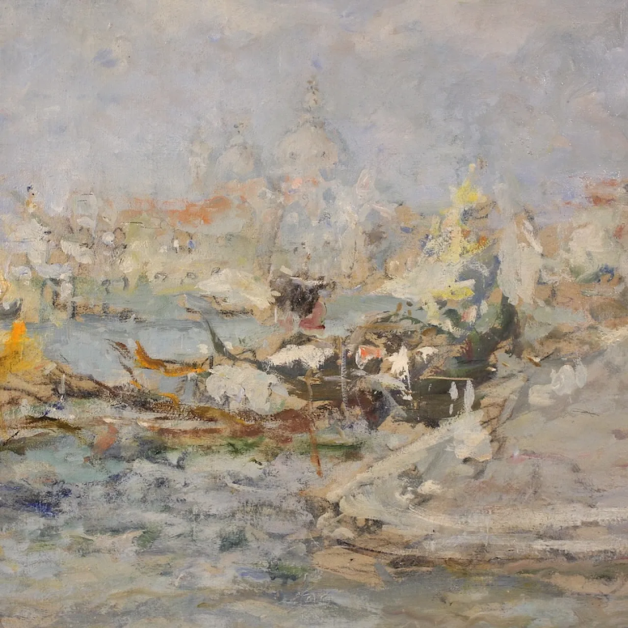 Quadro firmato Luigi Mantovani, veduta di Venezia, anni '30 10