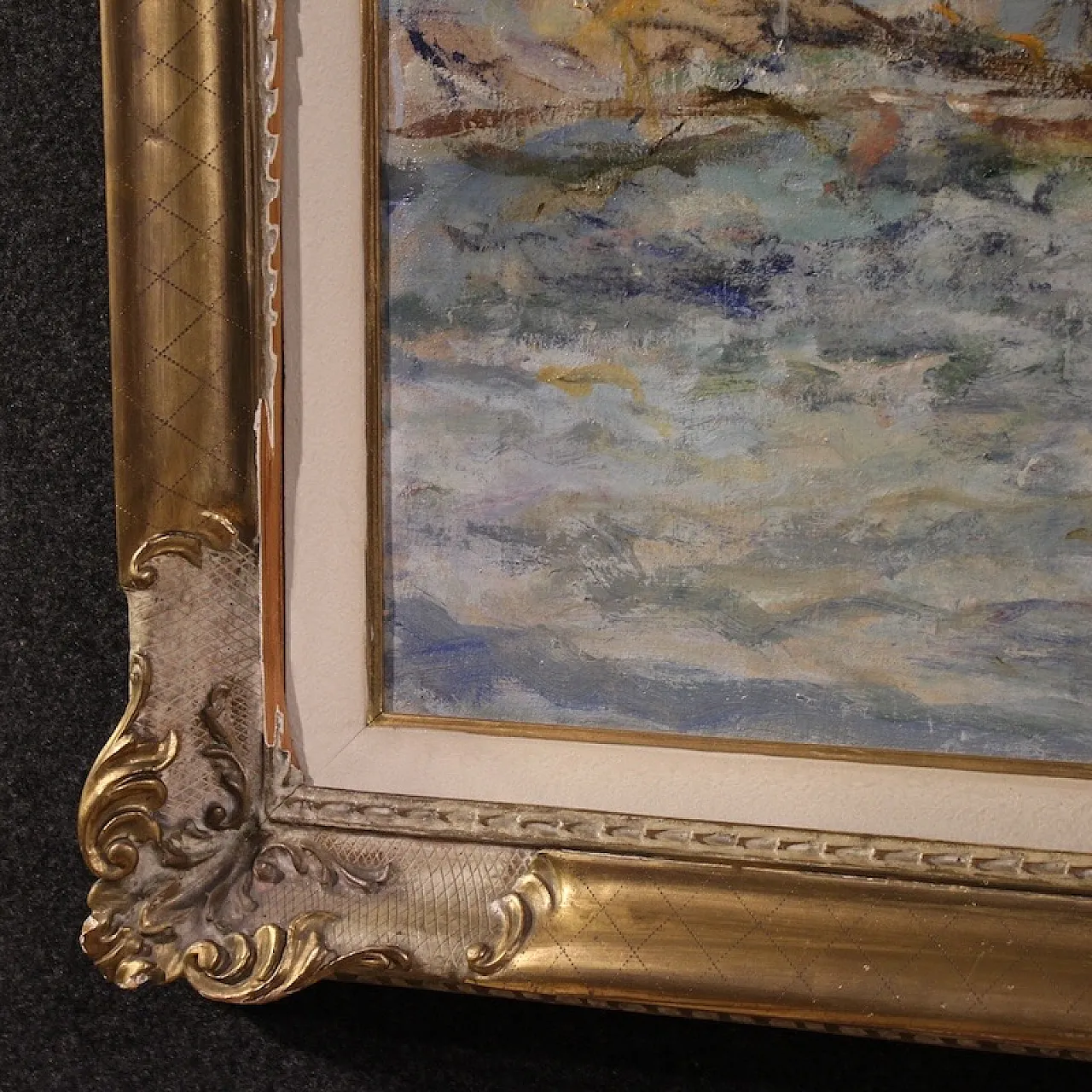 Quadro firmato Luigi Mantovani, veduta di Venezia, anni '30 11