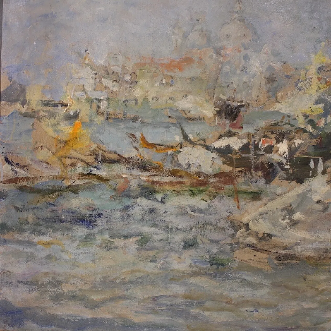 Quadro firmato Luigi Mantovani, veduta di Venezia, anni '30 12