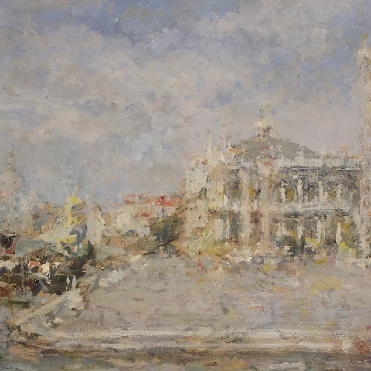 Quadro firmato Luigi Mantovani, veduta di Venezia, anni '30 15