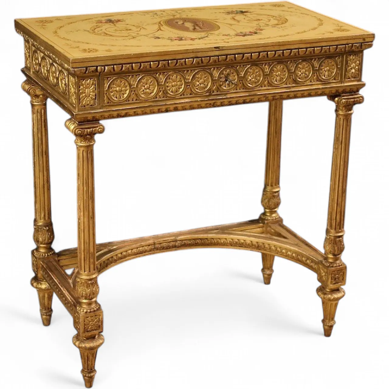 Lacquered and gilded coffee table by Sormani in Louis XVI style, 1920s 16