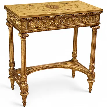 Lacquered and gilded coffee table by Sormani in Louis XVI style, 1920s
