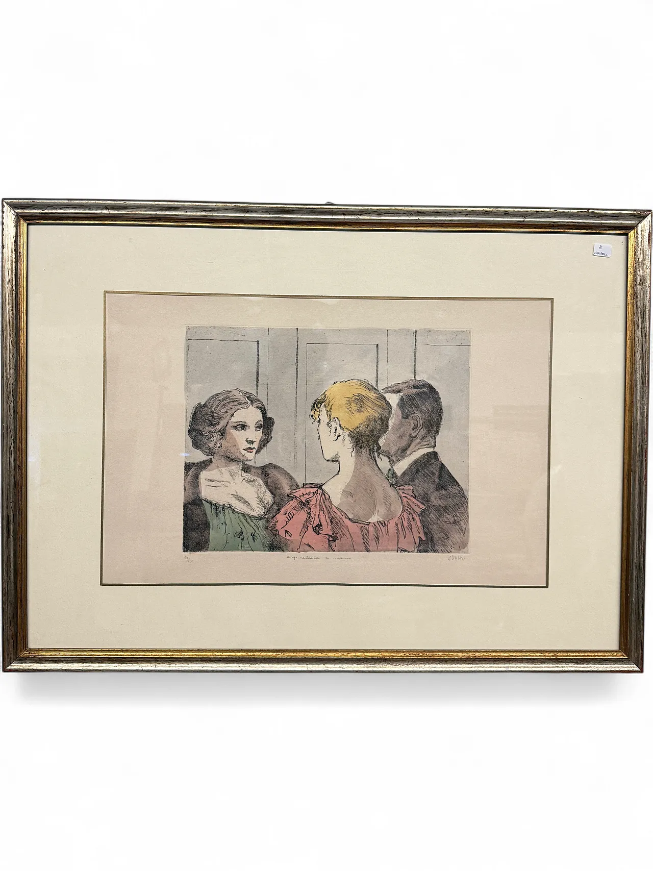 Incisione acquerellata, Alberto Sughi, Figure, primo '900 13