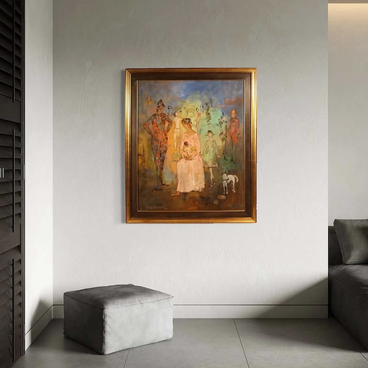 Italian painting family of Saltimbanchi dated 1981 8