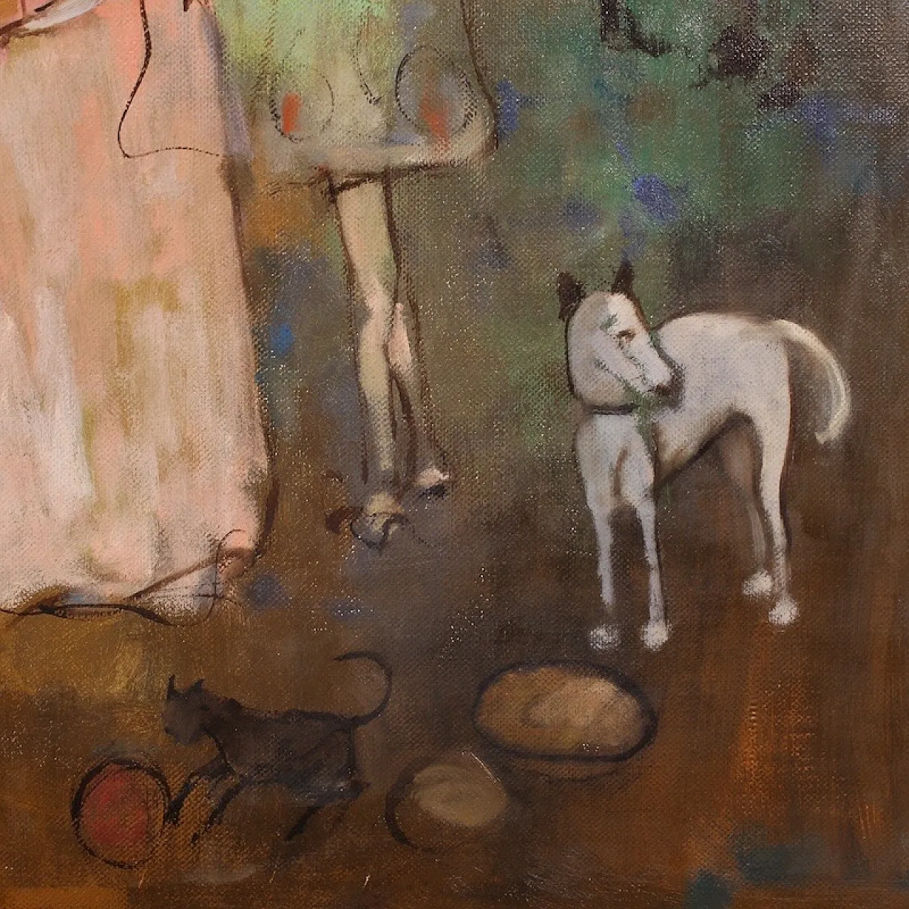Italian painting family of Saltimbanchi dated 1981 10