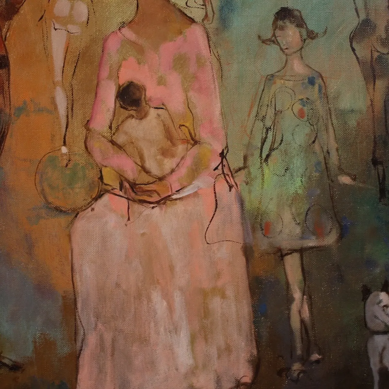 Italian painting family of Saltimbanchi dated 1981 12
