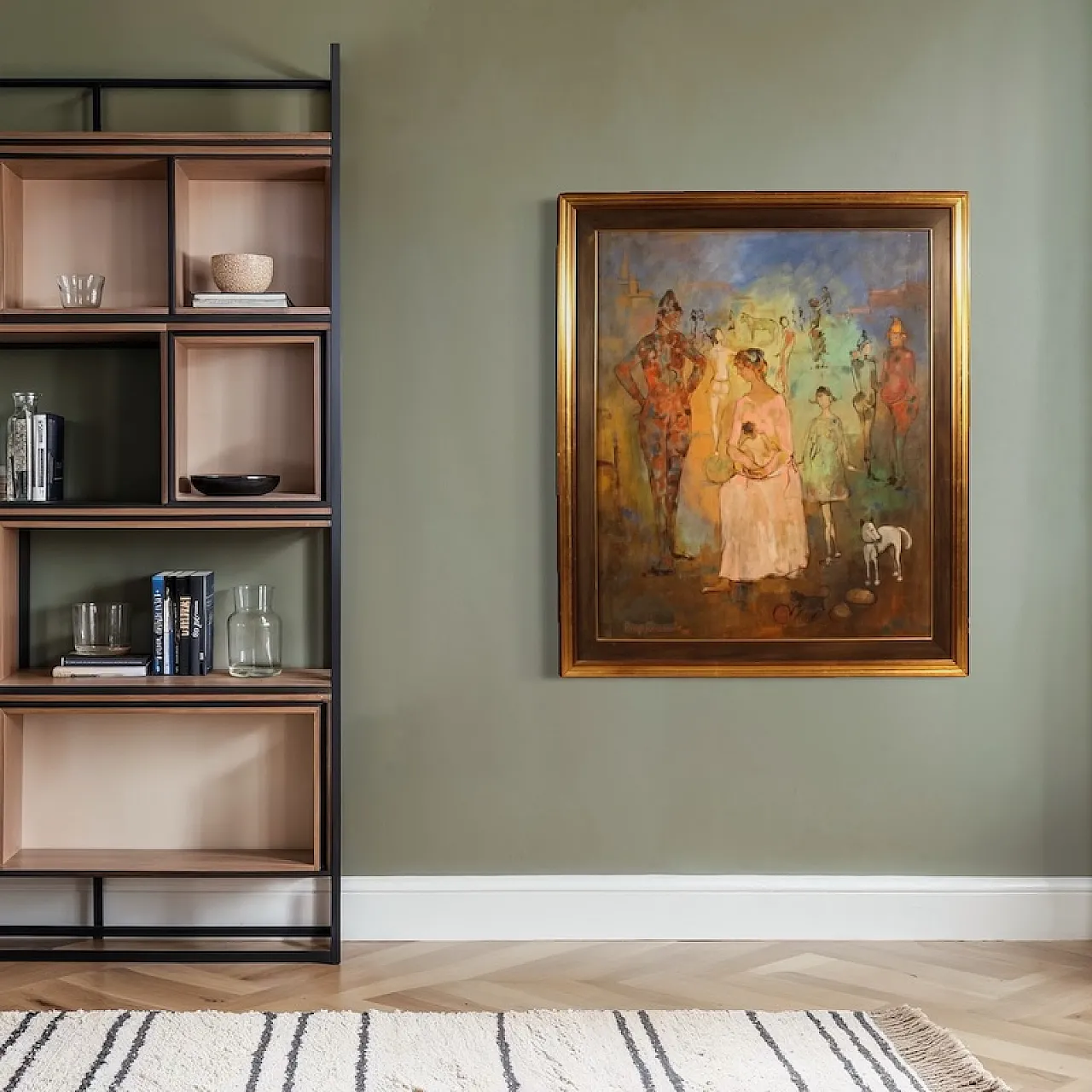 Italian painting family of Saltimbanchi dated 1981 15