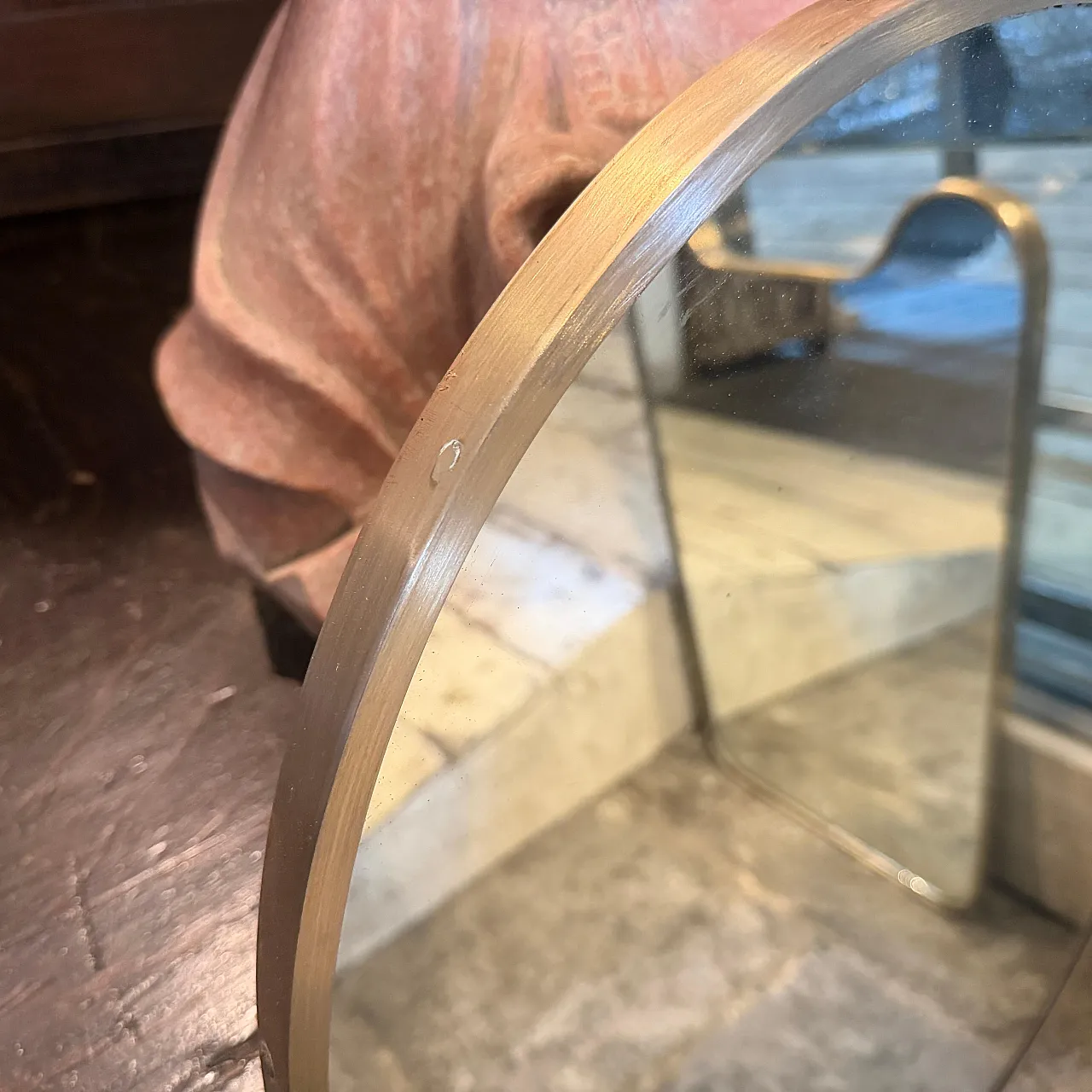 Specchio in ottone massiccio Mid-Century Modern di Gio Ponti, anni '50 4