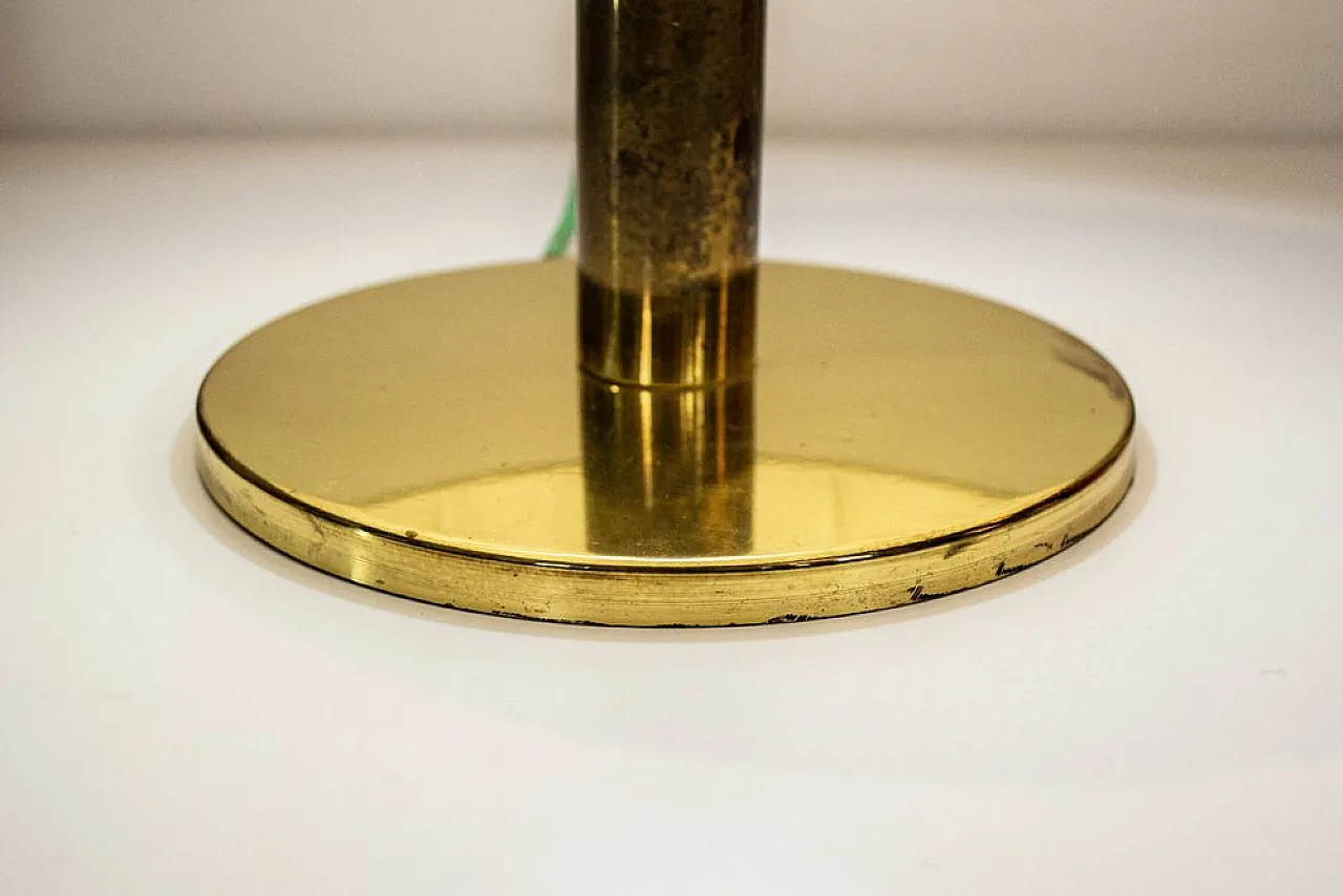 Brass table lamp with cocoon shade, 1970s 4