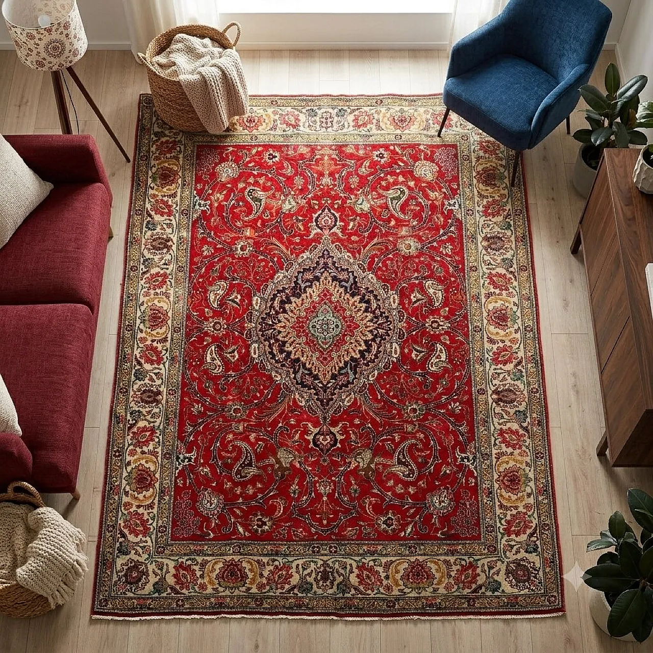 Tabriz rug in cotton and wool, 20th century 2
