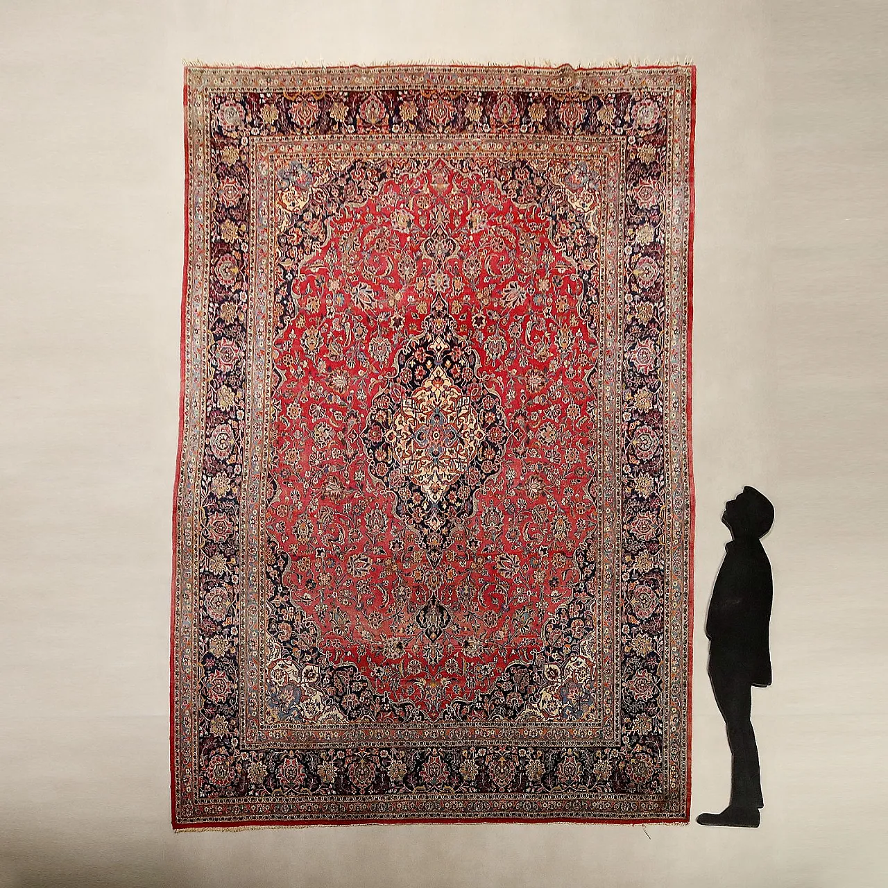 Keshan rug in cotton and wool, 20th century 2