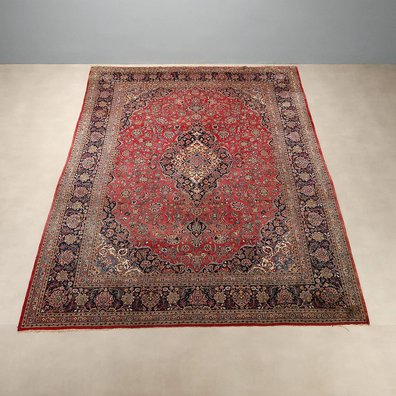 Keshan rug in cotton and wool, 20th century 3