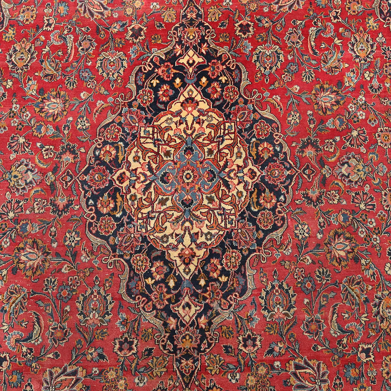 Keshan rug in cotton and wool, 20th century 4