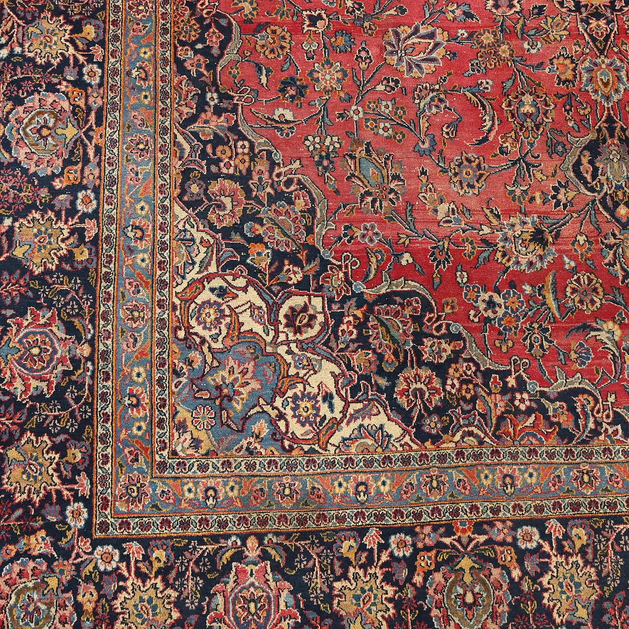 Keshan rug in cotton and wool, 20th century 5
