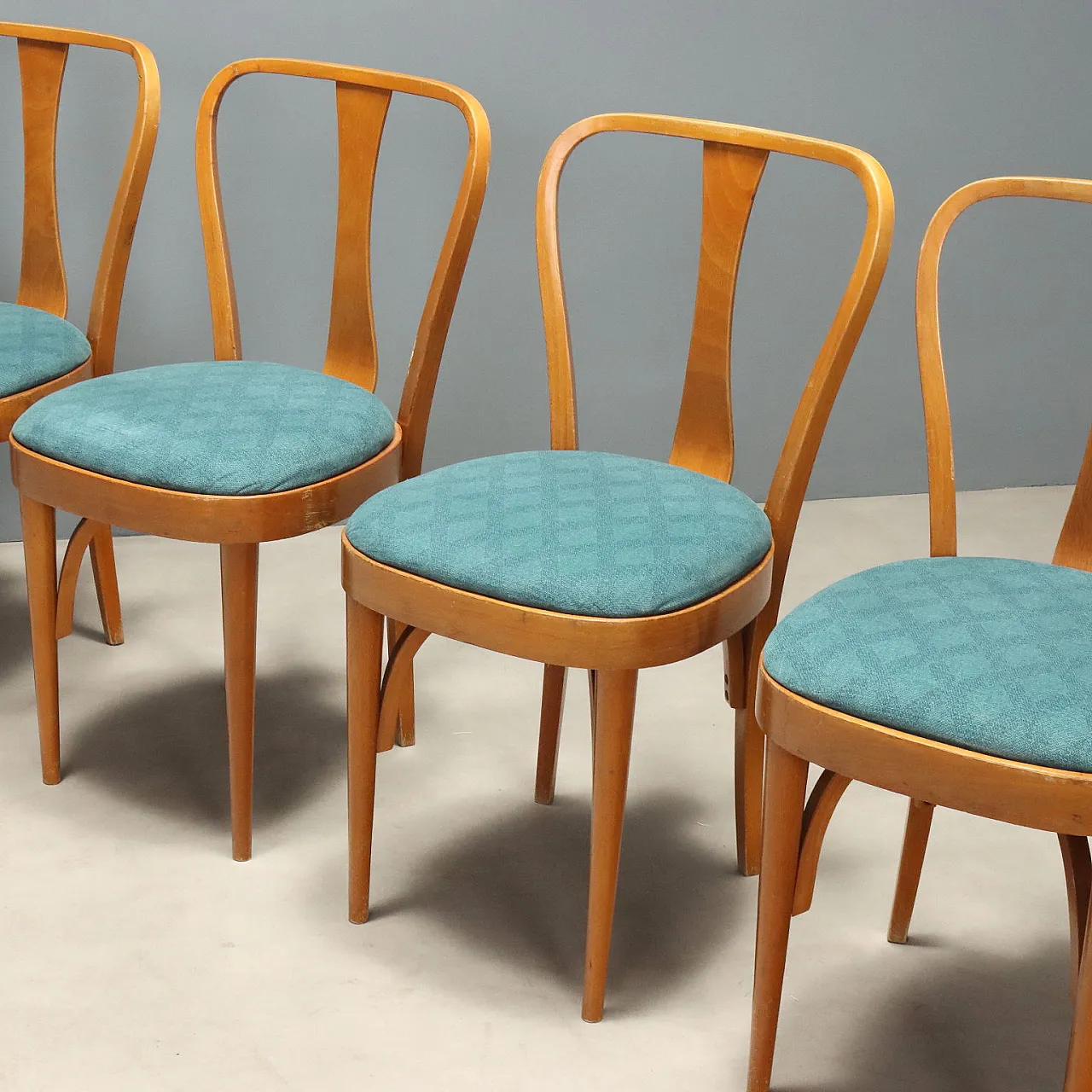 6 Beech chairs, 1960s 4