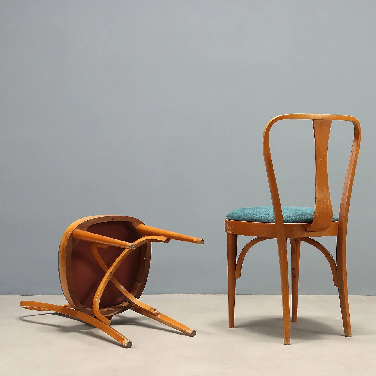 6 Beech chairs, 1960s 10