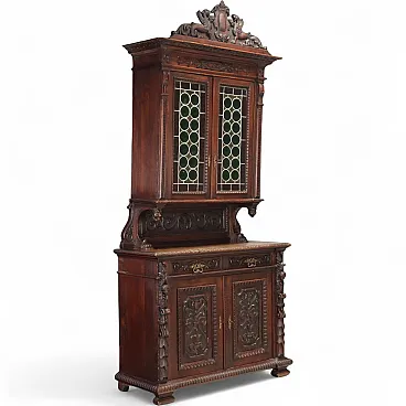 Double body sideboard in Neo-Renaissance style in walnut, 19th century