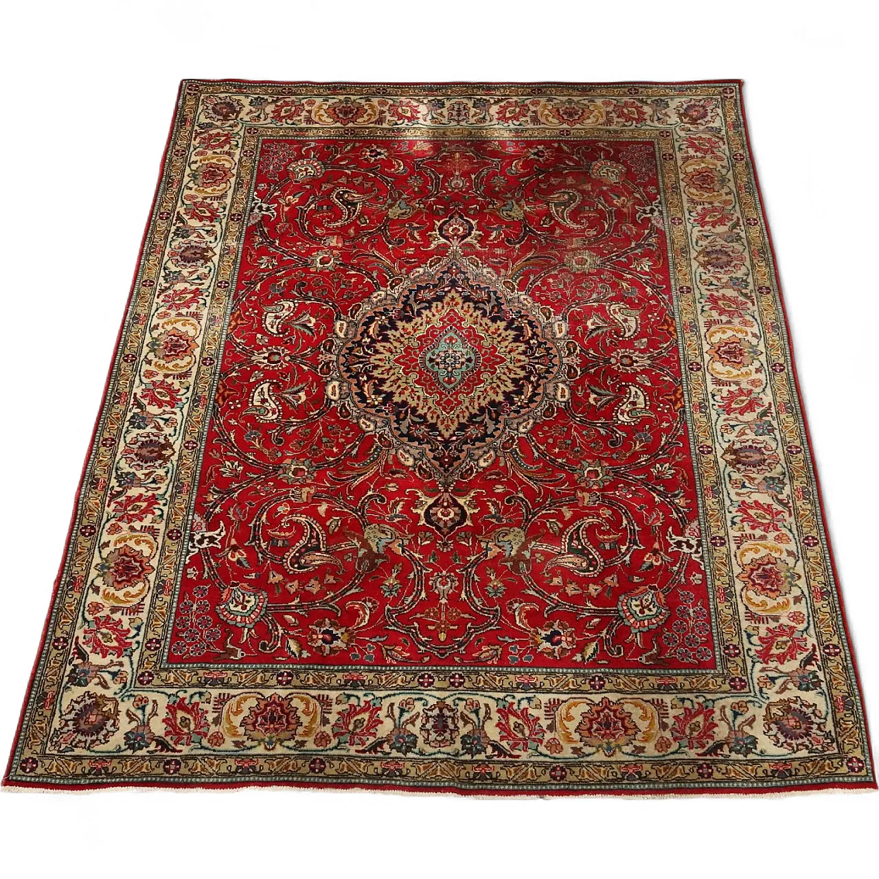 Tabriz rug in cotton and wool, 20th century 9