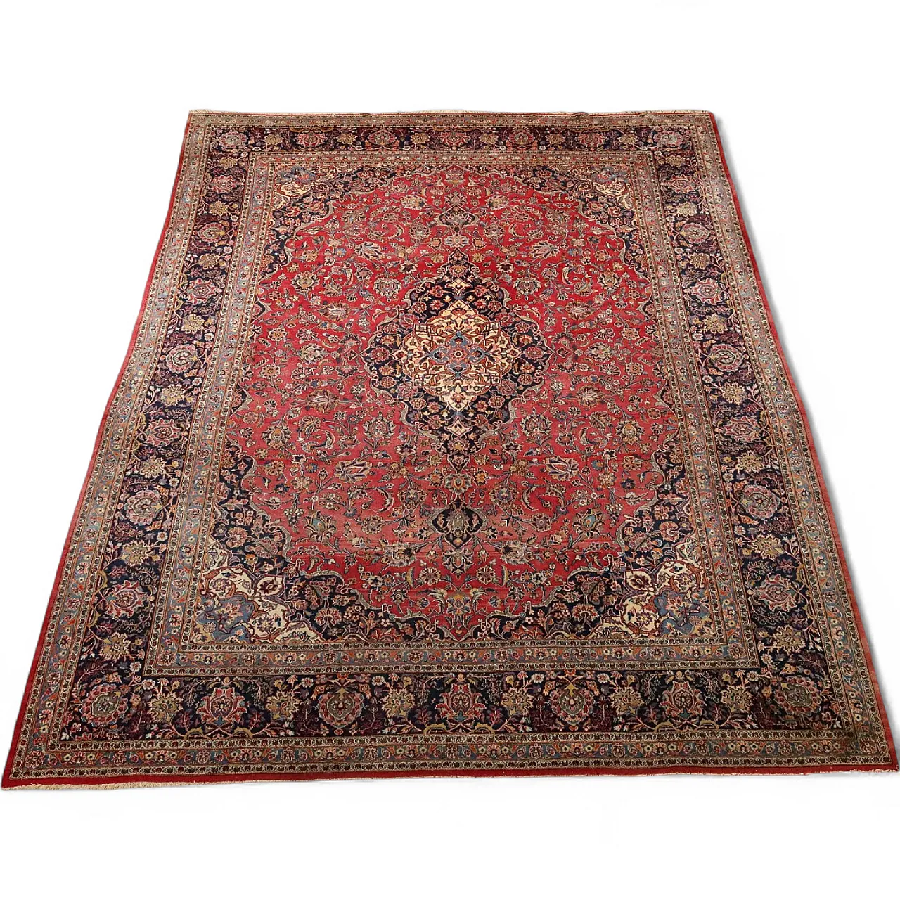 Keshan rug in cotton and wool, 20th century 8