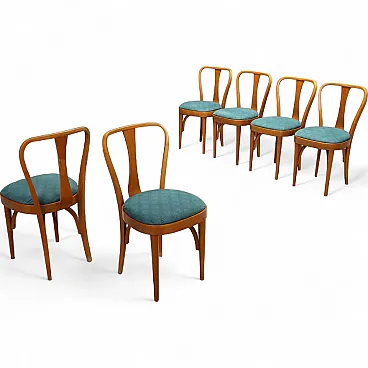 6 Beech chairs, 1960s