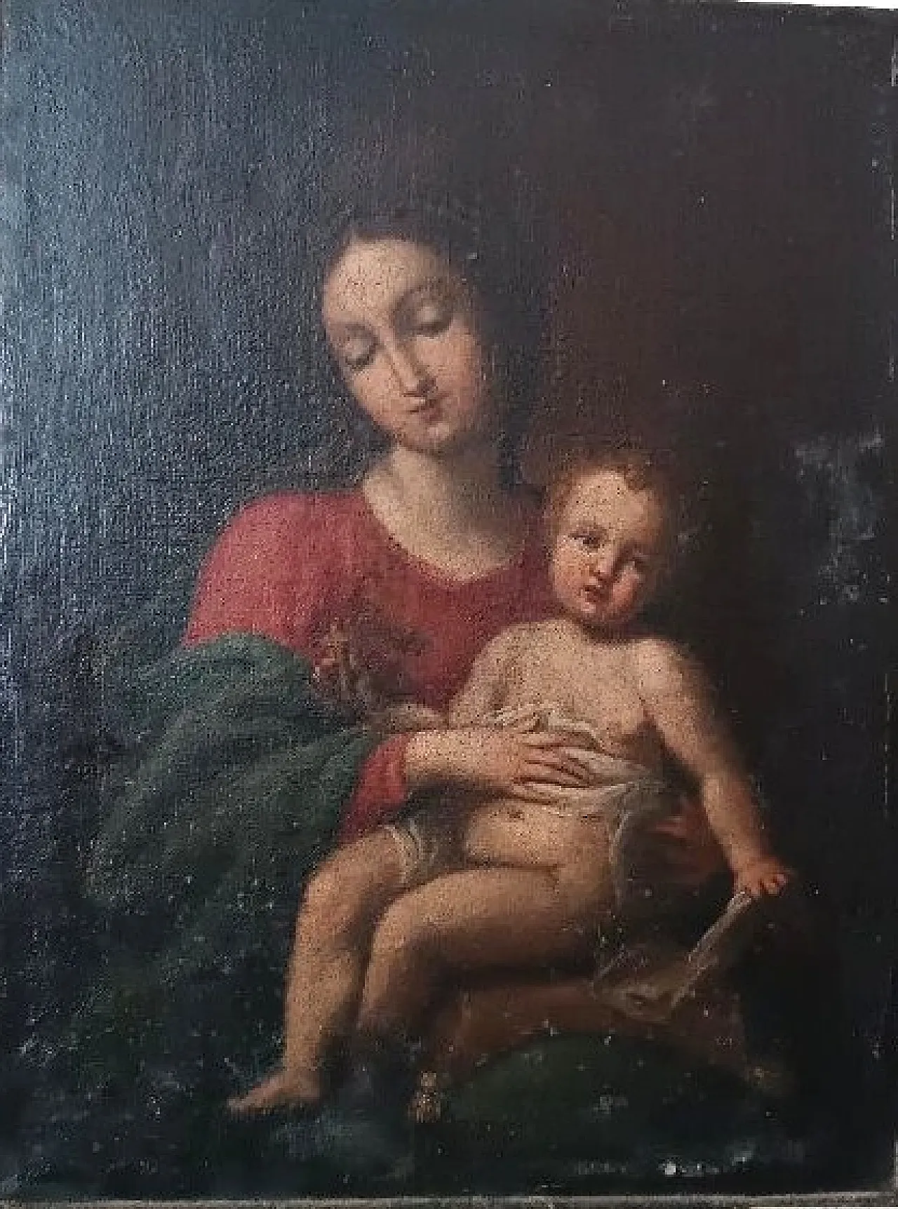 Vergine con Bambino, olio su tela, fine '600 2