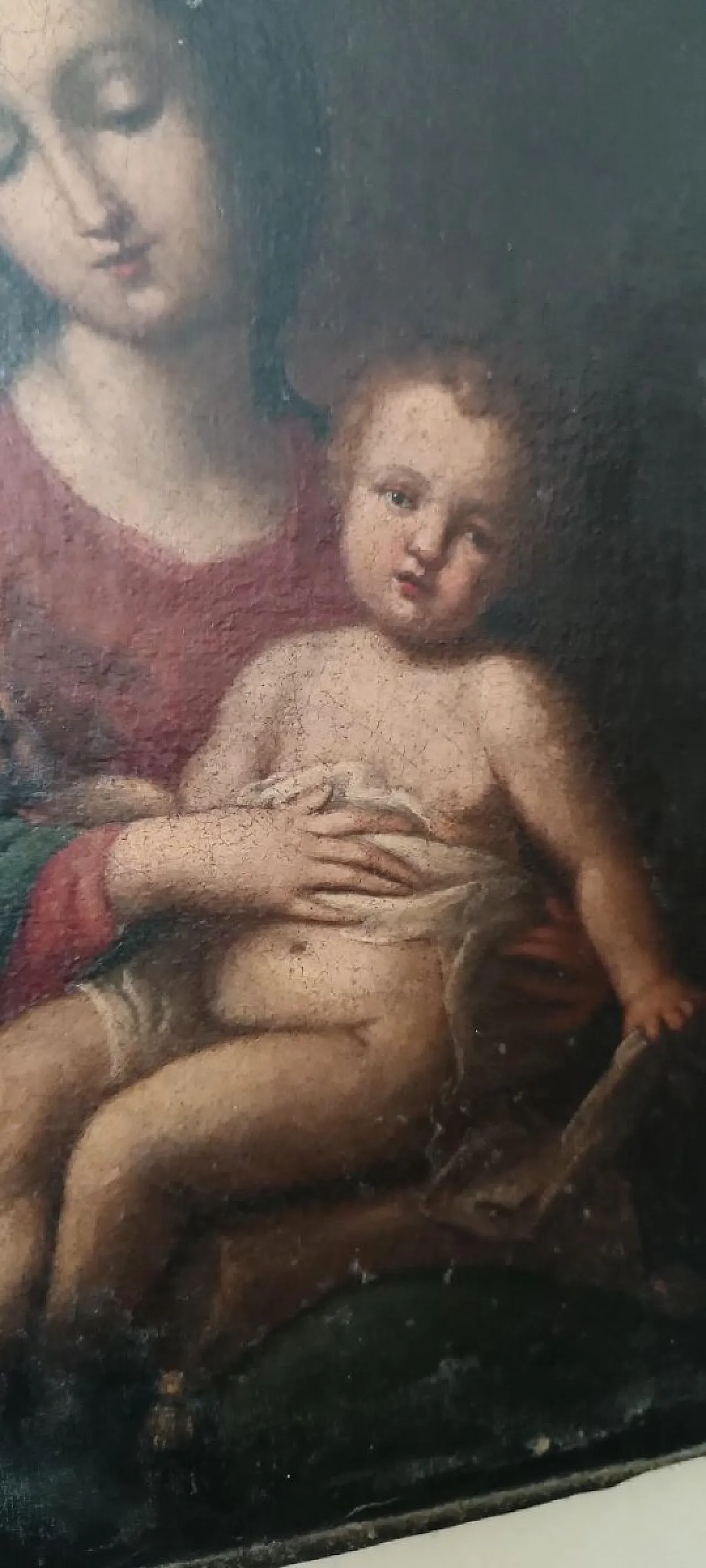 Vergine con Bambino, olio su tela, fine '600 5